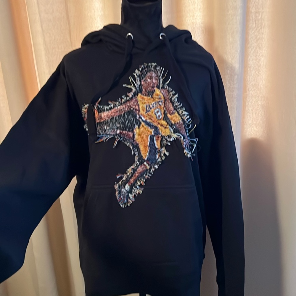 Kobe cross stitch patch hoodie